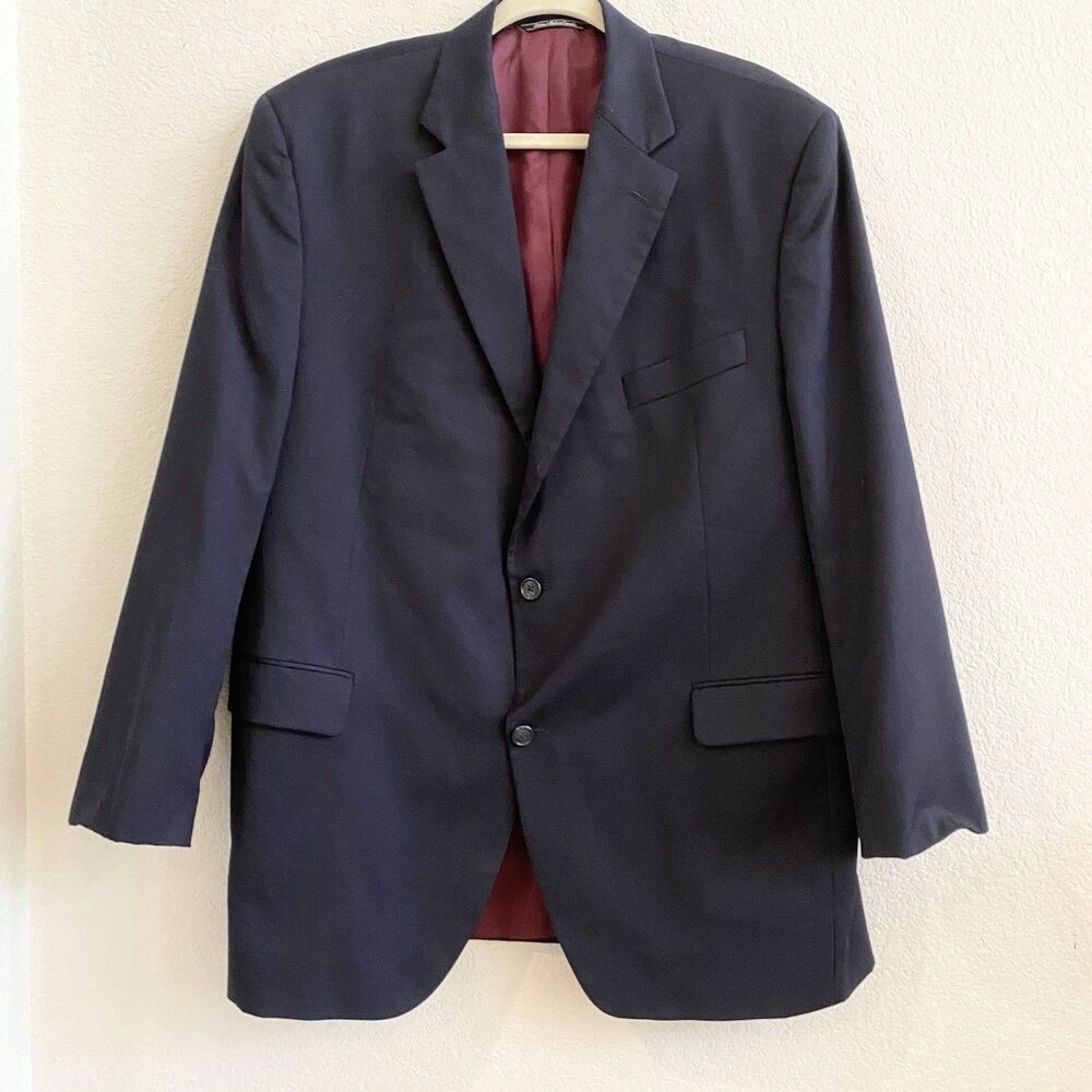 Jack Victor Blazer Men 46 R‎  Blue Jacket Valentino Navy Sport Coat Business